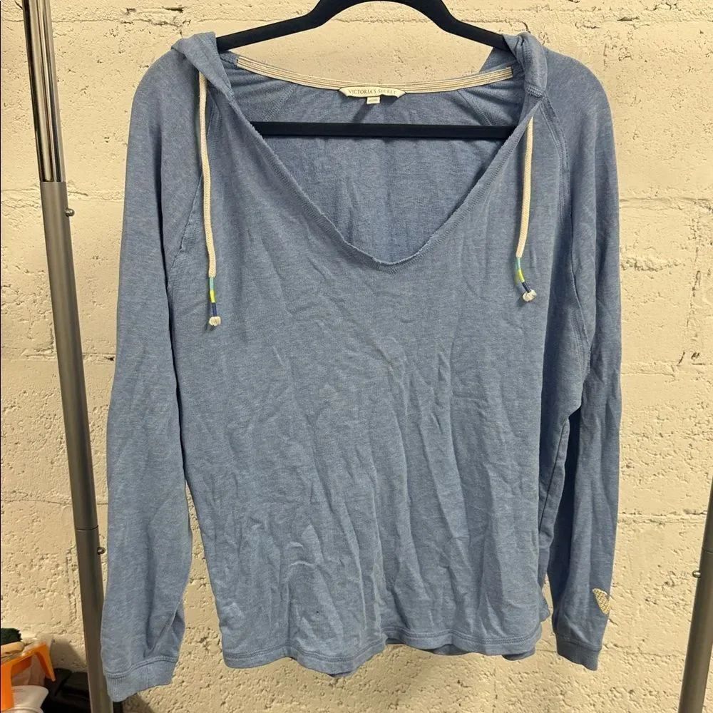Blue Hooded Women's Top VICTORIAS SECRET - Size XS